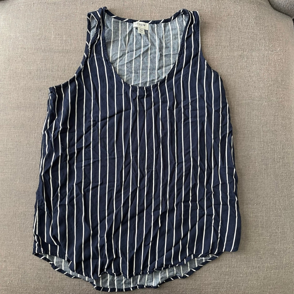 J crew striped navy blouse shirt size XS